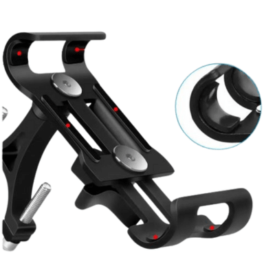 Black Aluminum Alloy Anti - slip Motorbike Bracket GPS Clip Universal Phone Stand for All Smartphones - evcustom