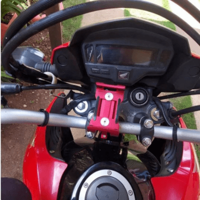 Black Aluminum Alloy Anti - slip Motorbike Bracket GPS Clip Universal Phone Stand for All Smartphones - evcustom