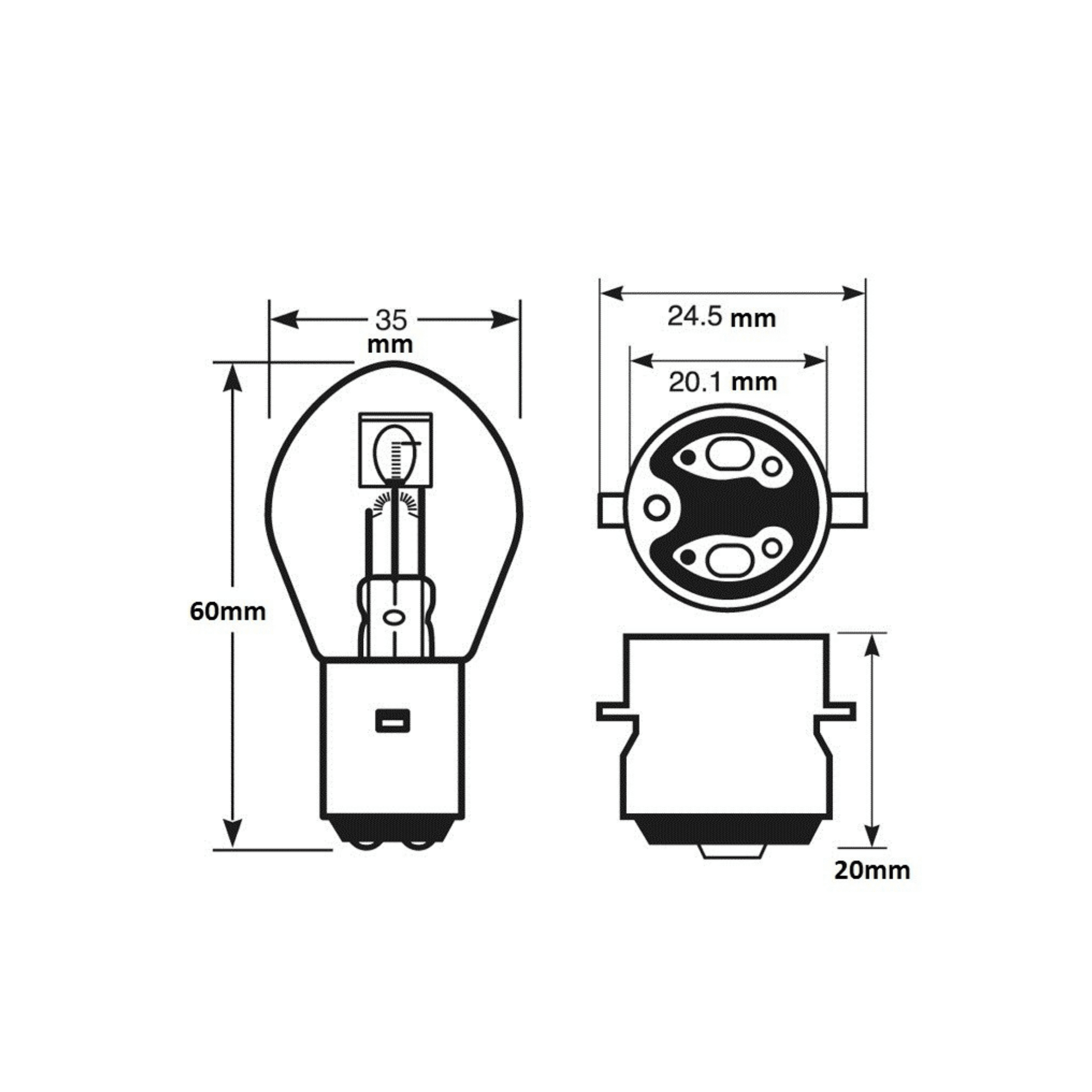 BULB Head Light 48 Volt, 55 Volt, 56 Volt 25 Watt - Universal Replacement - evcustom