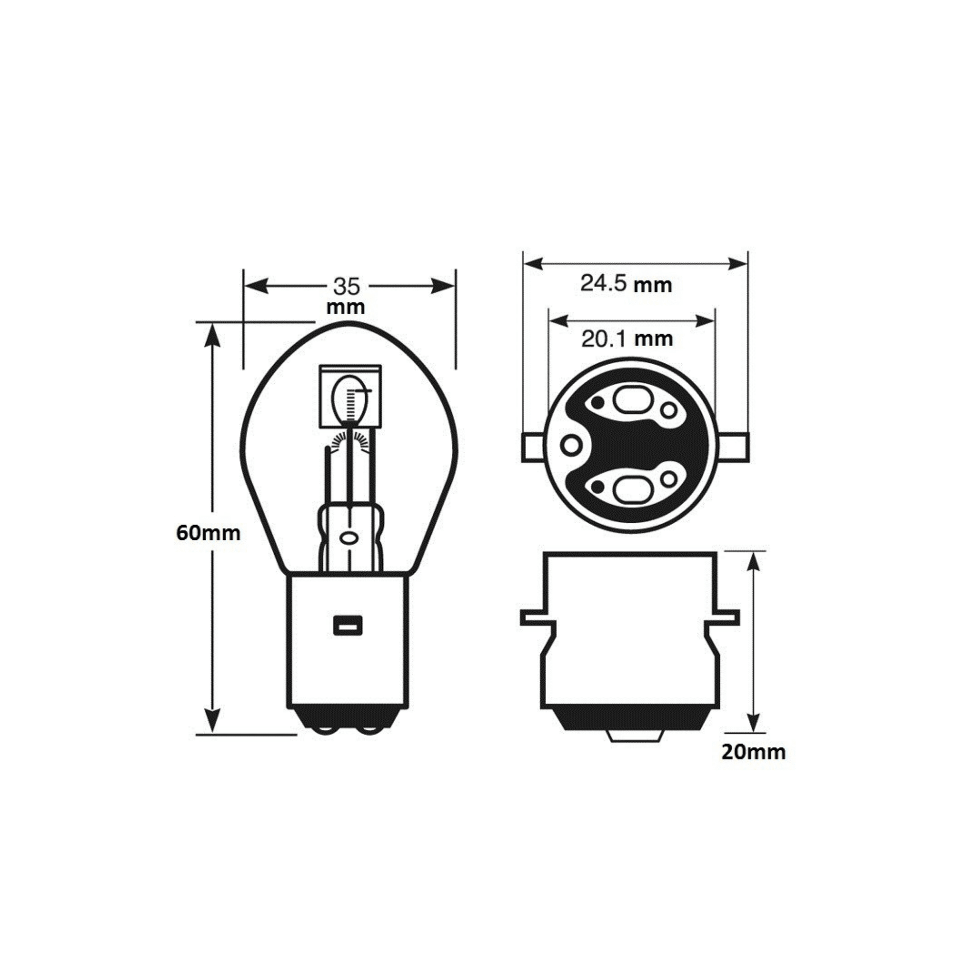 BULB Headlight 12V 25W Replacement for E - Bikes - Universal - evcustom