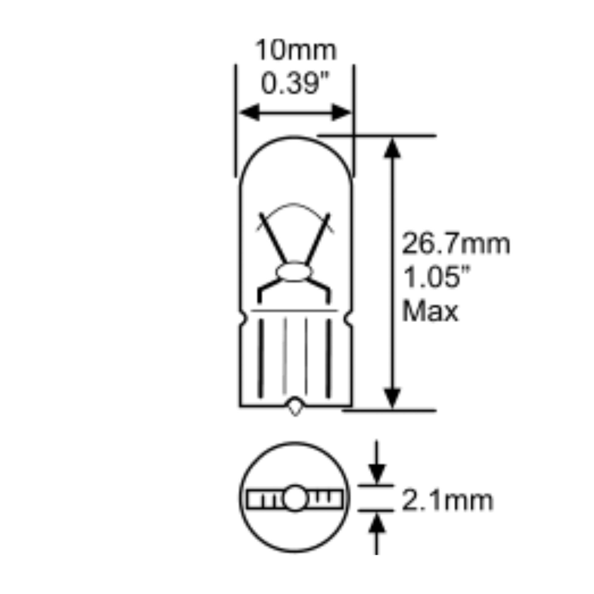 BULB Turn Signal Bulb 12V 3W Amber Wedge - Universal Replacement - evcustom