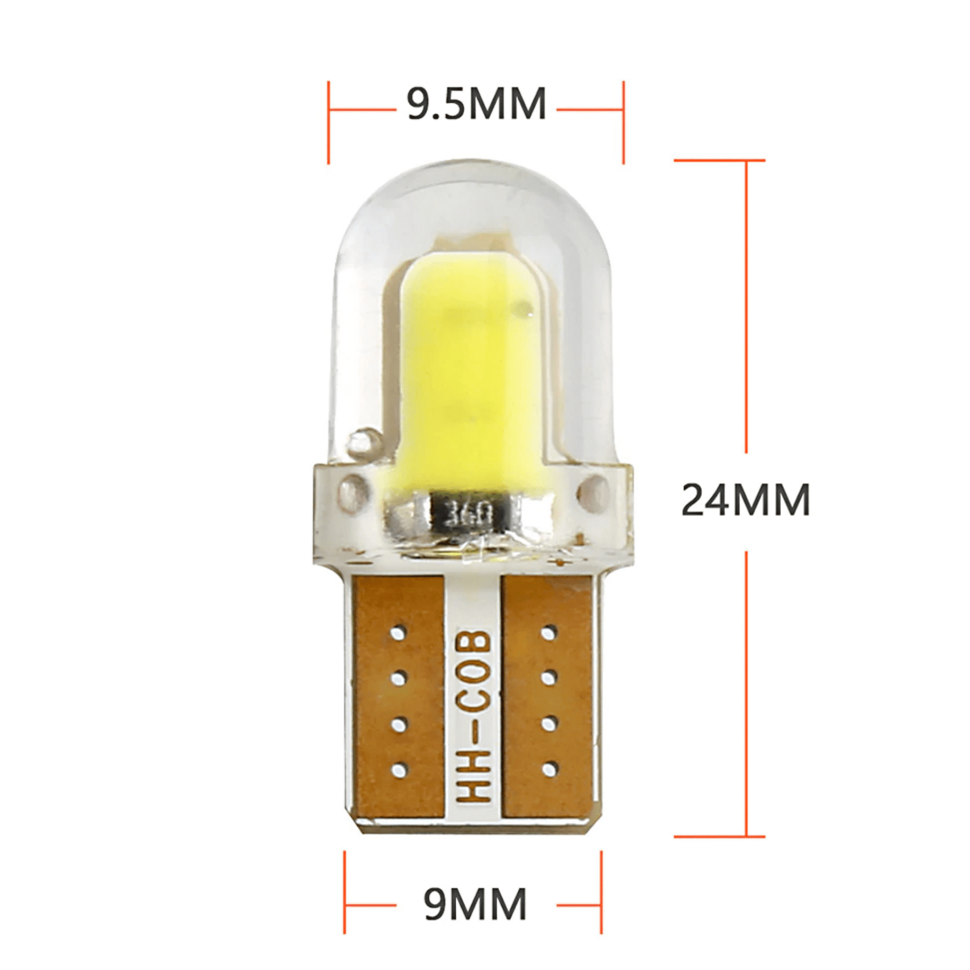 BULB Turn Signal COB LED 12V 5W White Wedge - Universal Replacement - evcustom