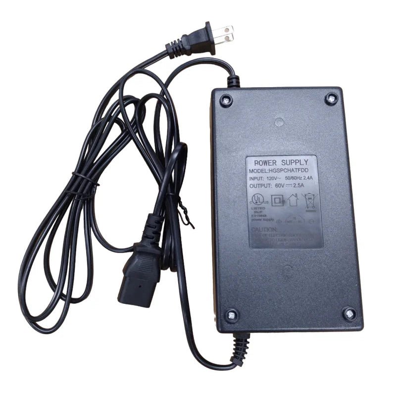 Charger 60V - 2.5A - PC plug T - type - evcustom