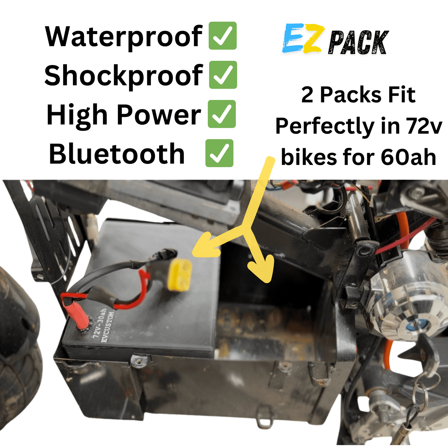 EZ Pack Lead Acid To Lithium Motorcycle/Scooter E - bike - evcustom