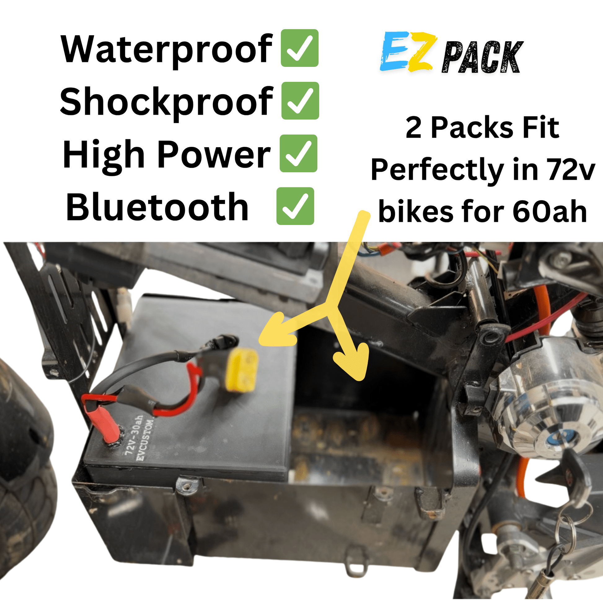 EZ Pack Lead Acid To Lithium Motorcycle/Scooter E - bike - evcustom
