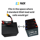 EZ Pack Lead Acid To Lithium Motorcycle/Scooter E - bike - evcustom