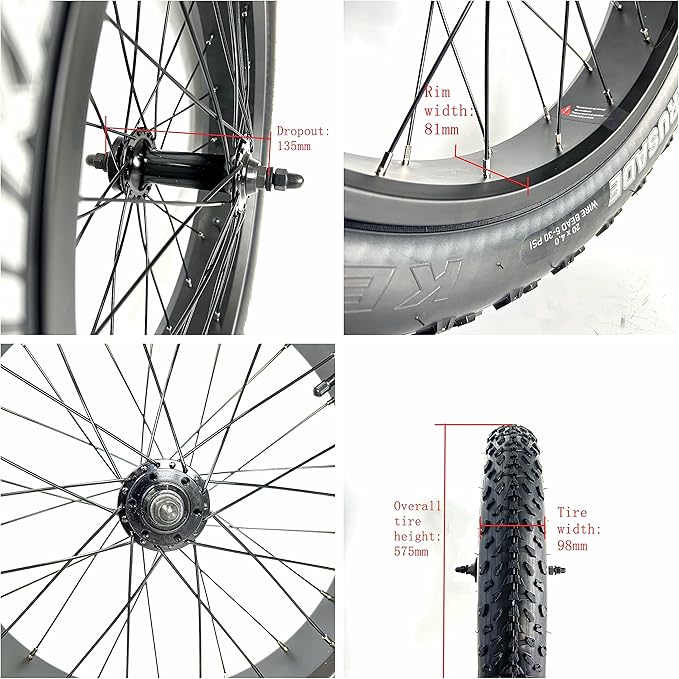 Fat Bike Front Wheel 20''x4.0 Assembly - evcustom