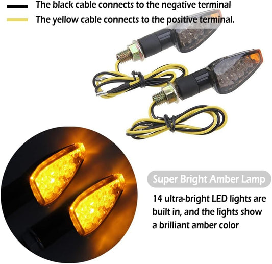 LED Low profile blinkers for motorcycle style E - bike 12v - evcustom